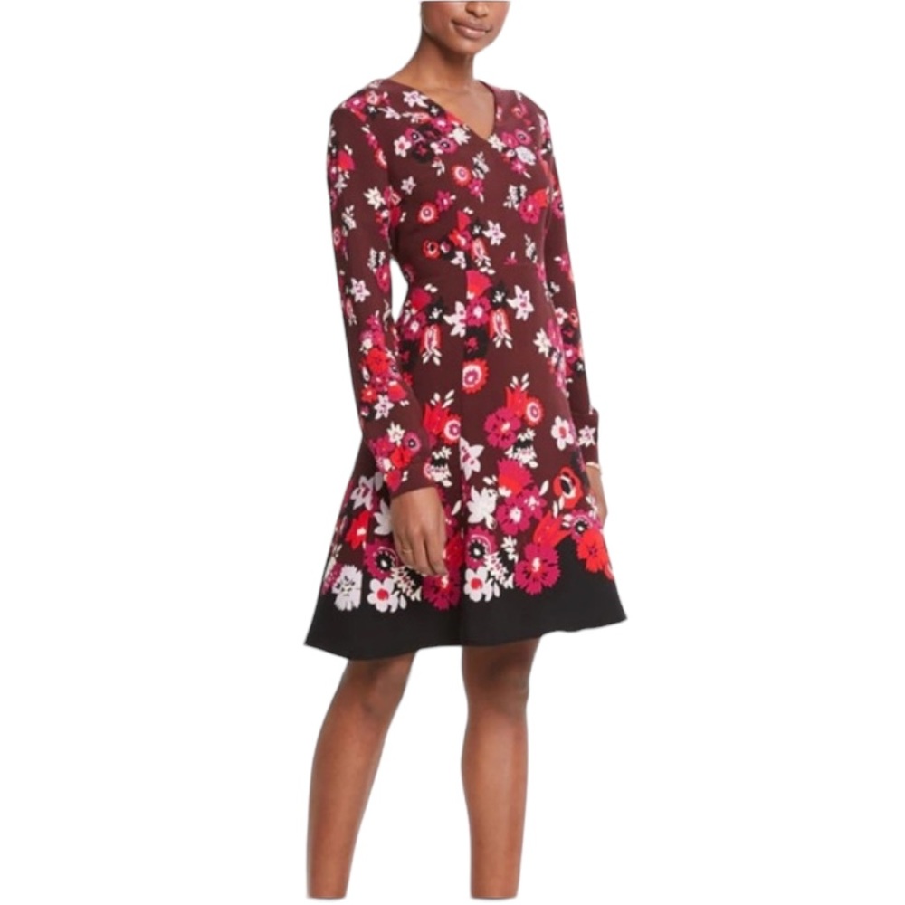 Ann Taylor Factory Floral Long Sleeve Dress NWT